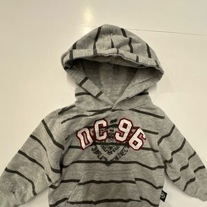 4/20$ LUPILU Baby Gray Striped Hoodie Size 6-12 months
